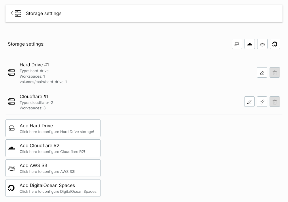 PlikShare storage options illustration